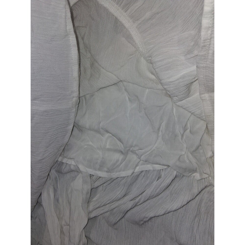 Z Supply Smocked tiered Crinkle Gauze Maxi Dress Size L White Cottagecore Boho - Picture 9 of 12
